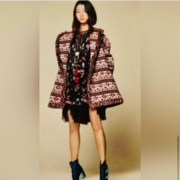 NWTZara Woman XS Tribal Print Navajo Jacquard Aztec Cardigan Sweater Coat Jacket - Picture 11 of 15